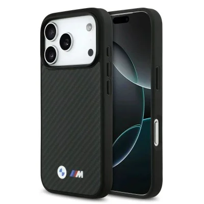 Bmw Iphone 17 Pro Case &ndash; Kevlar Magsafe With Metal Logo - Black